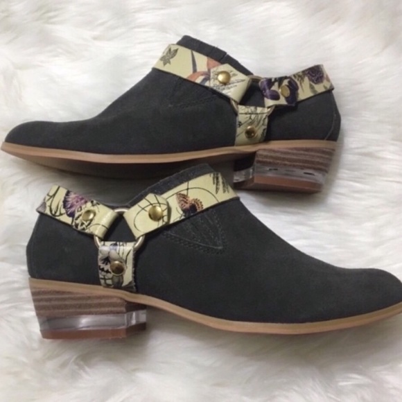 🆕rare Farylrobin Django Lucite Heel Suede Booties